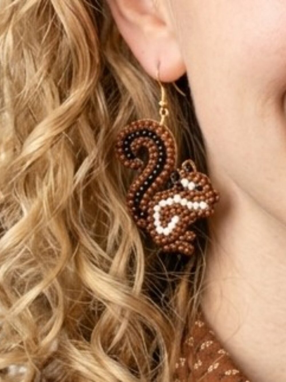 INC squirrel earrings